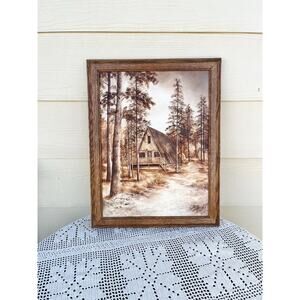 Cabin in the Woods Original Painting by Constance Legler Smith Y2K